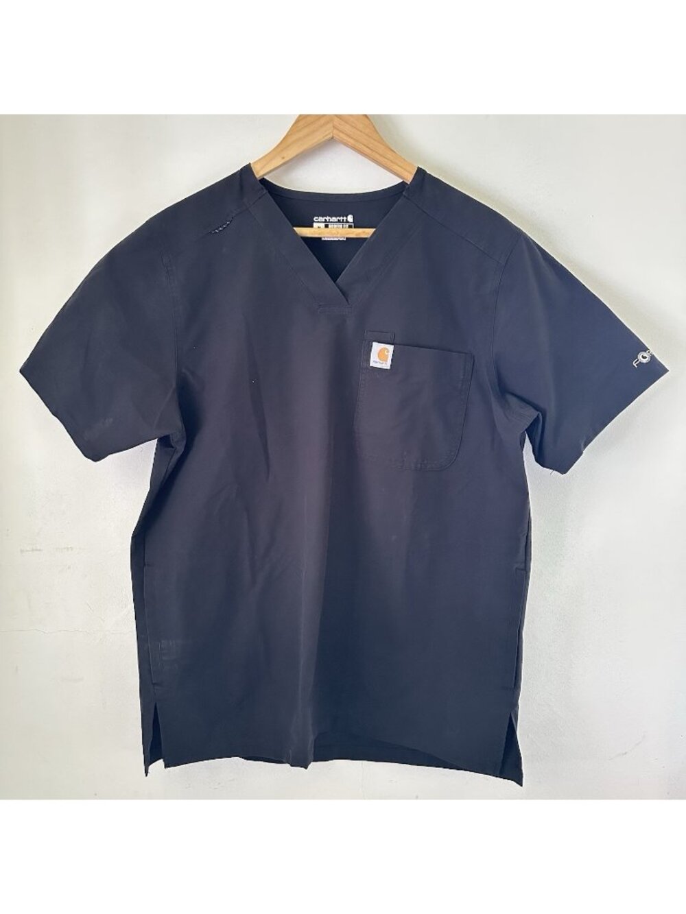 Carhartt Scrubs Top Men’s M Black Workwear Medical Nurse Doctor Front Pockets